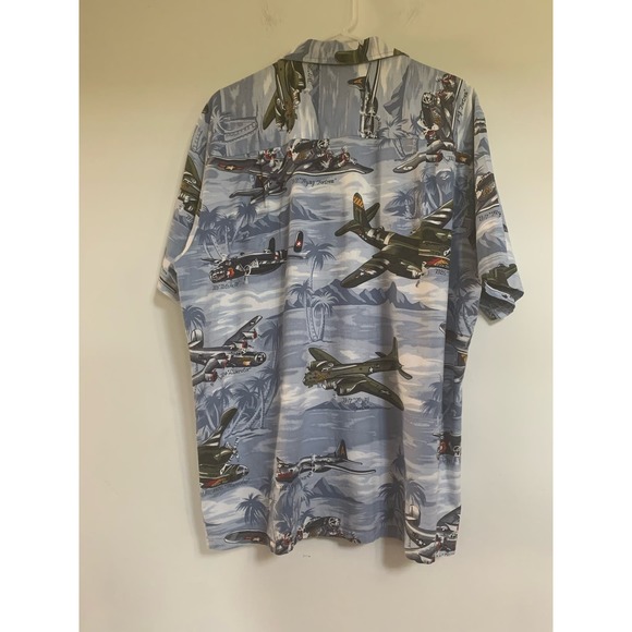 Kalaheo Hawaii  Pearl Harbor WWII Mens Short Sleeve Bomber Planes Size Large - Picture 2 of 8